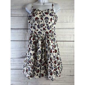 Hell Bunny Dress Day of Dead Sugar Skulls Women's M Sleeveless Rockabilly